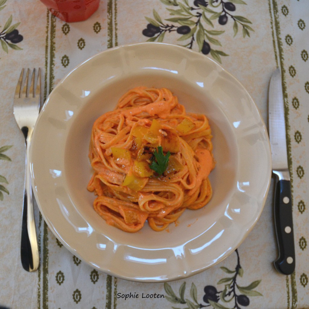 Linguini à la crème de poivron