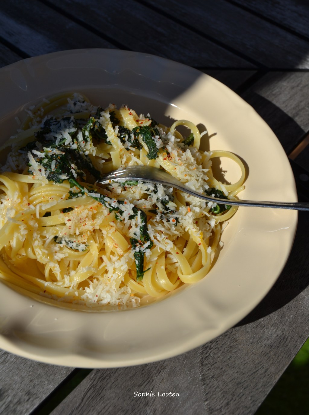 Linguini au chou kale et citron