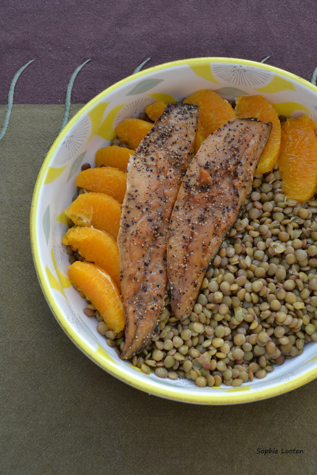 Salade de lentilles à l&rsquo;orange et poisson&nbsp;fumé