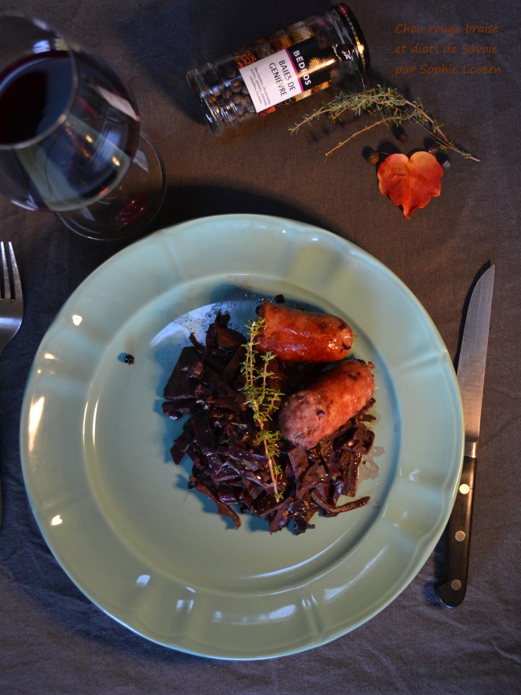 Chou rouge braisé et diots de&nbsp;Savoie