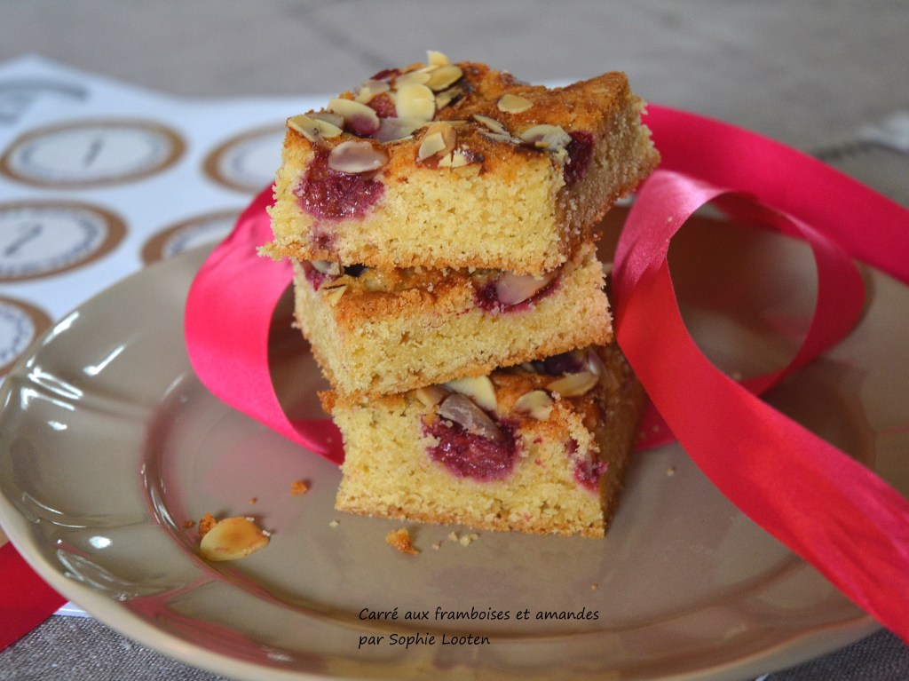 Carrés framboises et&nbsp;amandes