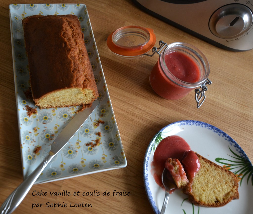 Cake vanille et coulis de&nbsp;fraise
